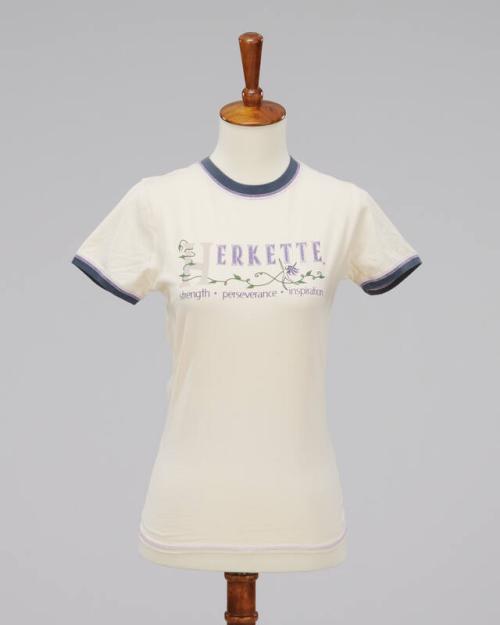 Cream and Purple Herkette Ringer T-Shirt