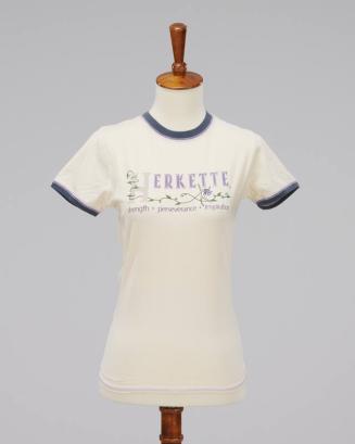 Cream and Purple Herkette Ringer T-Shirt