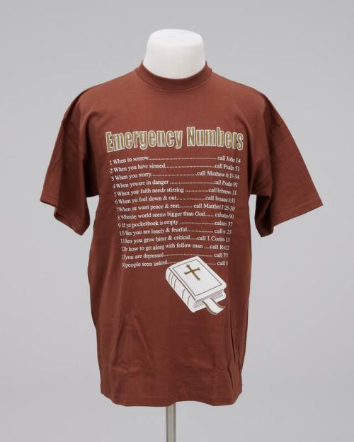 Brown Emergency Numbers Bible T-Shirt