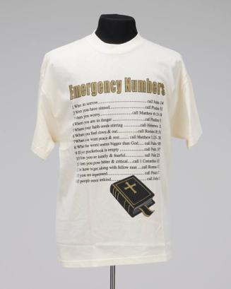 Cream Emergency Numbers Bible T-Shirt