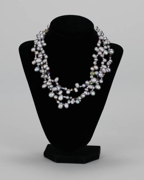 Beaded Necklace with Rhinestones