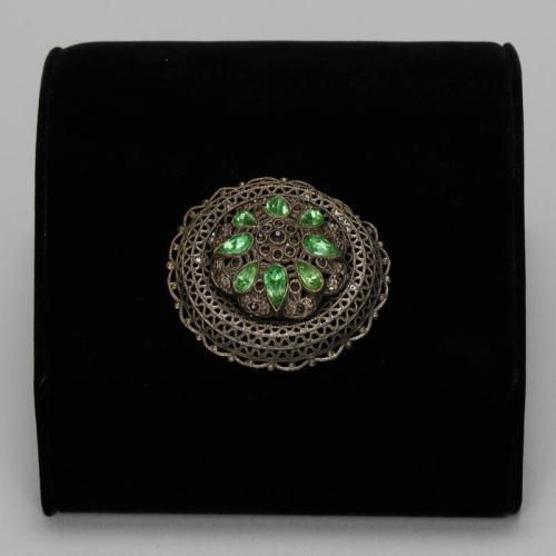 Metal and Glass Brooch