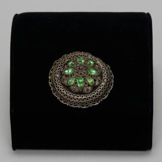 Metal and Glass Brooch