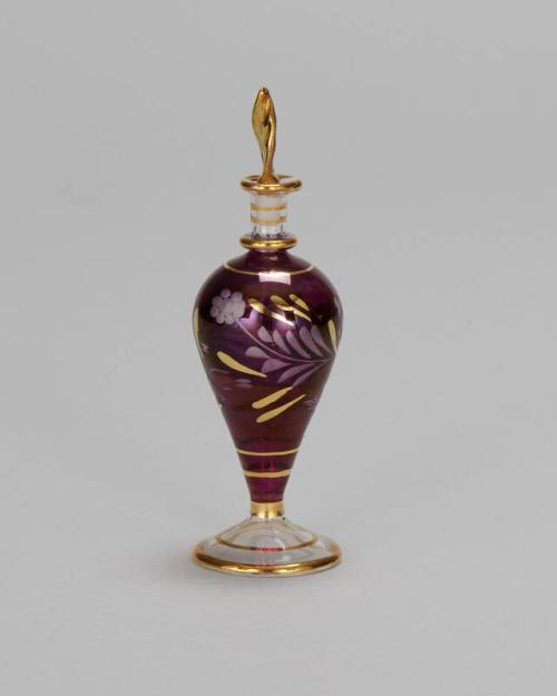 Purple and Gold Teardrop Perfume Bottle