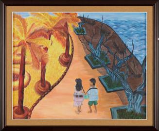 Painting of Two Children Walking Down a Road