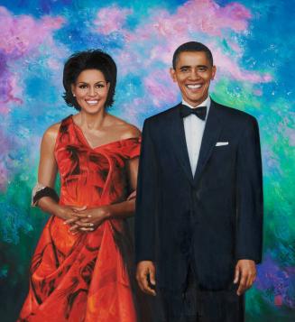 Portrait of President Barack Obama and First Lady Michelle Obama at the 2011 China State Dinner