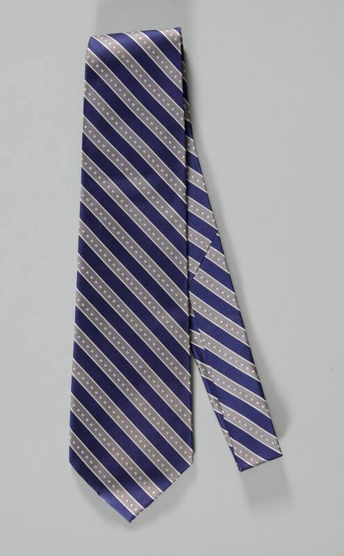 Blue and Gray Striped Necktie