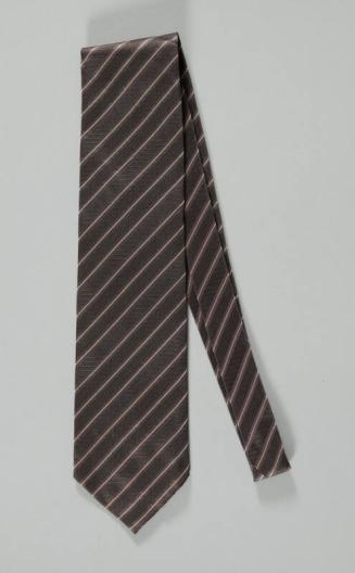 Brown Necktie with Gray Stripes