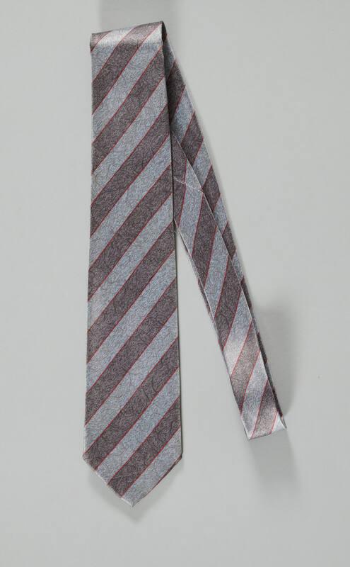 Gray Striped Necktie