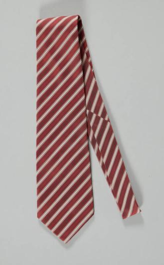 Red Necktie with Gray Stripes