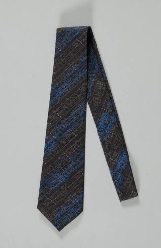 Gray Necktie with Brown Stripes