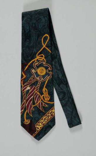 Black Necktie with Floral Decoration