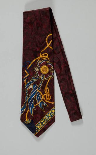 Red Necktie with Floral Design