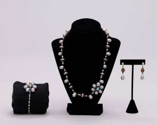 Gray Pearl Jewelry Set