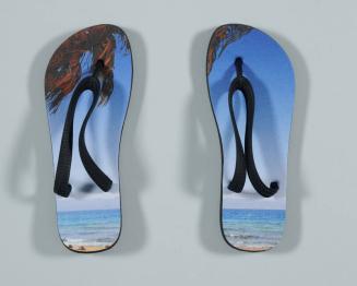 Beach Print Flip-Flops