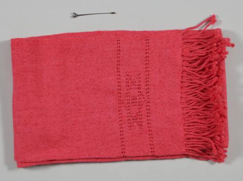 Pink Wool Shawl with Pin