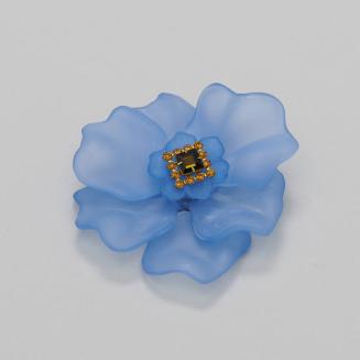 Light Blue Flower-Shaped Brooch