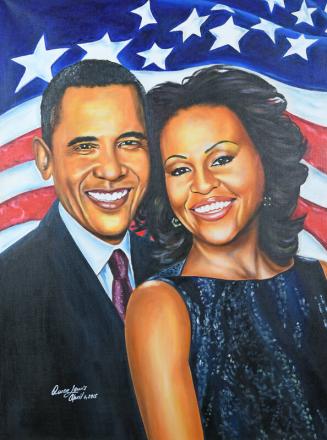 Portrait of President Barack Obama and First Lady Michelle Obama