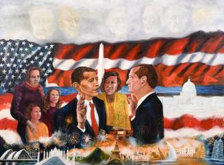 Painting of President Barack Obama Taking the Oath of Office