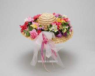 Straw Hat with Flowers and Ribbons