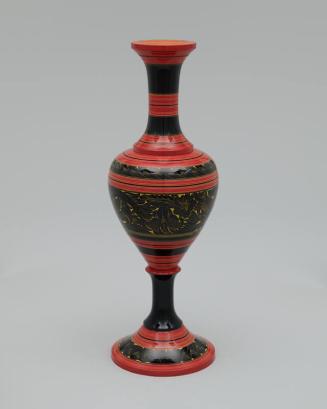 Carved and Painted Wood Vase