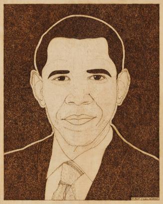 Wood Burnt Presidential Portrait