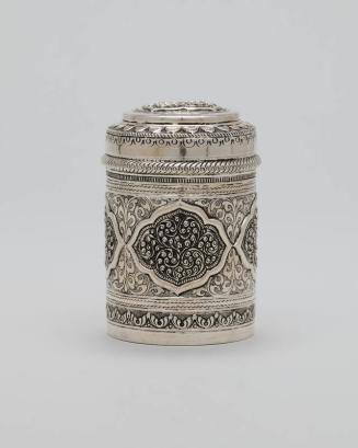 Silver Cylindrical Decorative Box