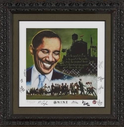 President Obama Civil Rights Portrait Signed by the Indiana Fever