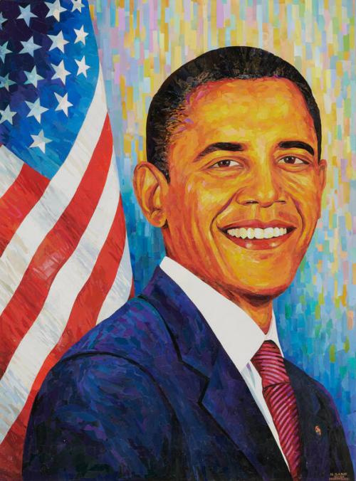 Collage Portrait of President Barack Obama