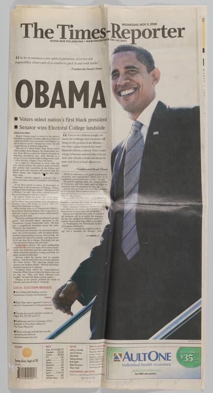 President Obama Newspaper Clipping