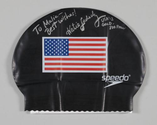 Team USA Swim Cap Signed by Katie Ledecky