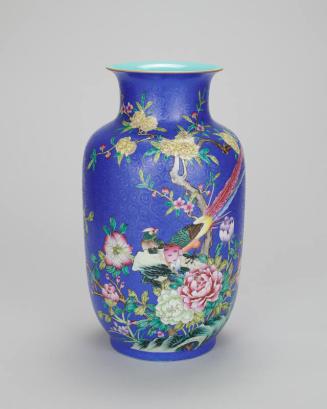 Vase with Floral and Avian Motif