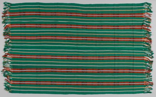 Green and Orange Striped Shawl