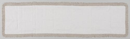 White Table Runner with Pearls