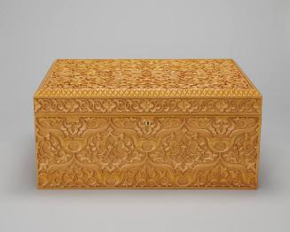 Wood Chest with Botanical Carvings