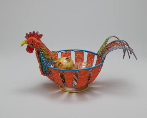 Beaded Chicken Basket