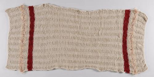 Beige and Burgundy Knit Prayer Shawl