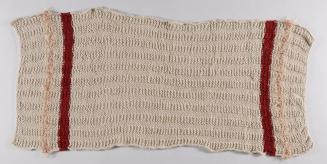 Beige and Burgundy Knit Prayer Shawl