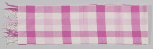 Pink and White Plaid Scarf