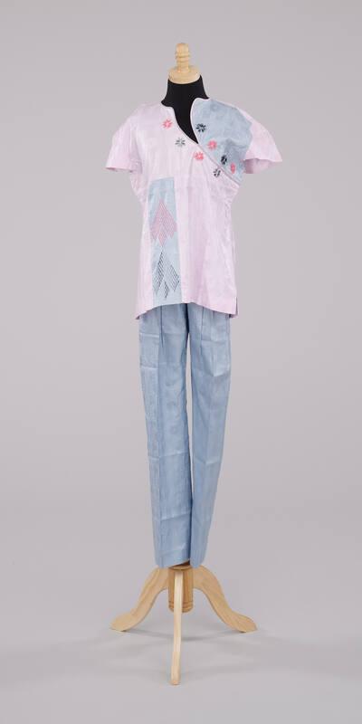 Pink Shirt and Blue Pants Ensemble