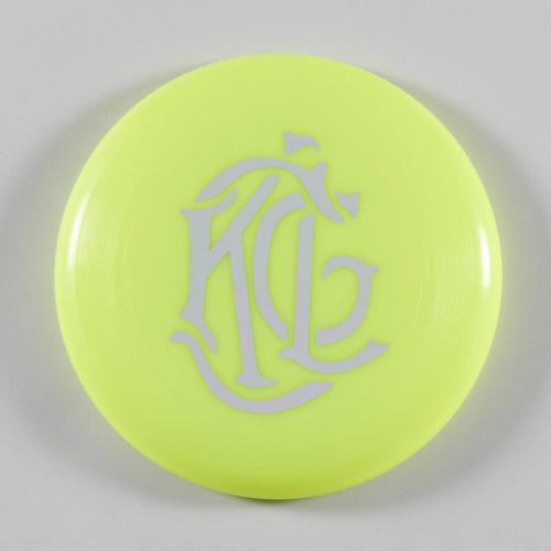 Neon Green Frisbee with Silver Monogram