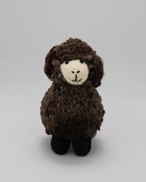 Crocheted Brown Wool Sheep