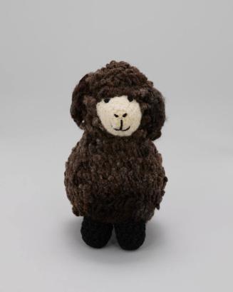 Crocheted Brown Wool Sheep