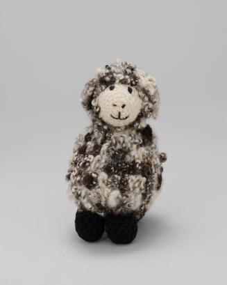 Crocheted Speckled Gray Wool Sheep