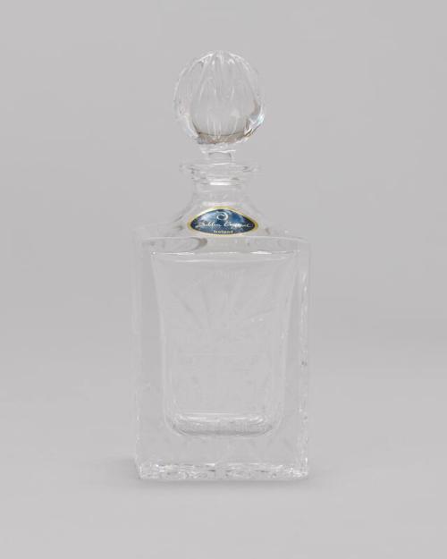 Crystal Perfume Bottle with Irish Government Building Etching