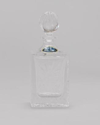 Crystal Perfume Bottle with Irish Government Building Etching