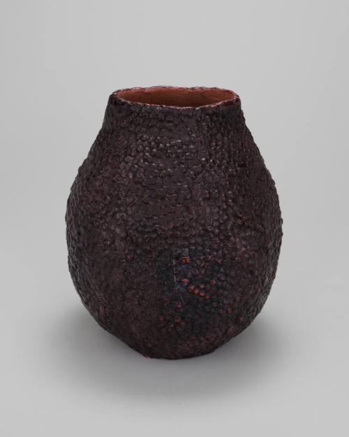 Brown Pebbled Ceramic Vase