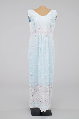 White and Light Blue Lace Dress