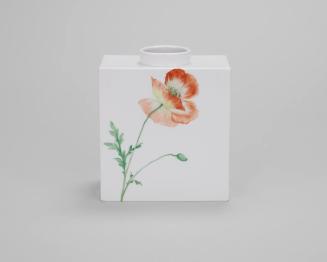 Square Vase with Floral Detail