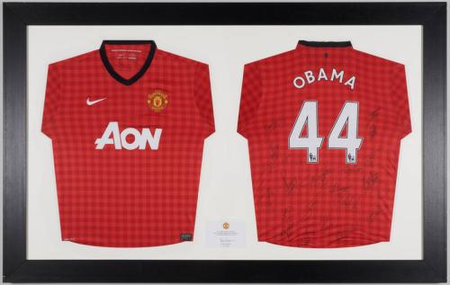 Framed Manchester United Soccer Jerseys